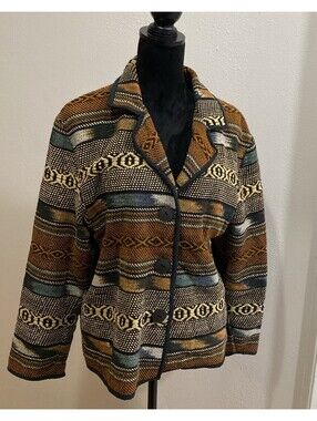 Vtg New Identity Southwestern Women's Jacket Large 100% Cotton Made In India.